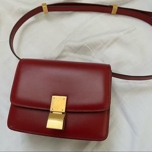Celine Red Small Boston Box Classic Crossbody Bag